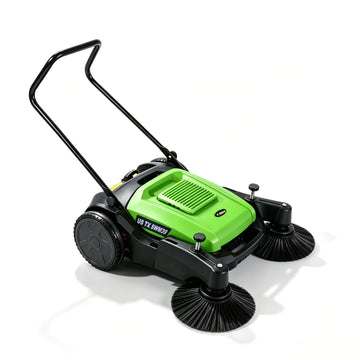 43" Manual Push Floor Sweeper with Dual Side Brushes, 14.5-Gallon Hopper | US-TX SWM39