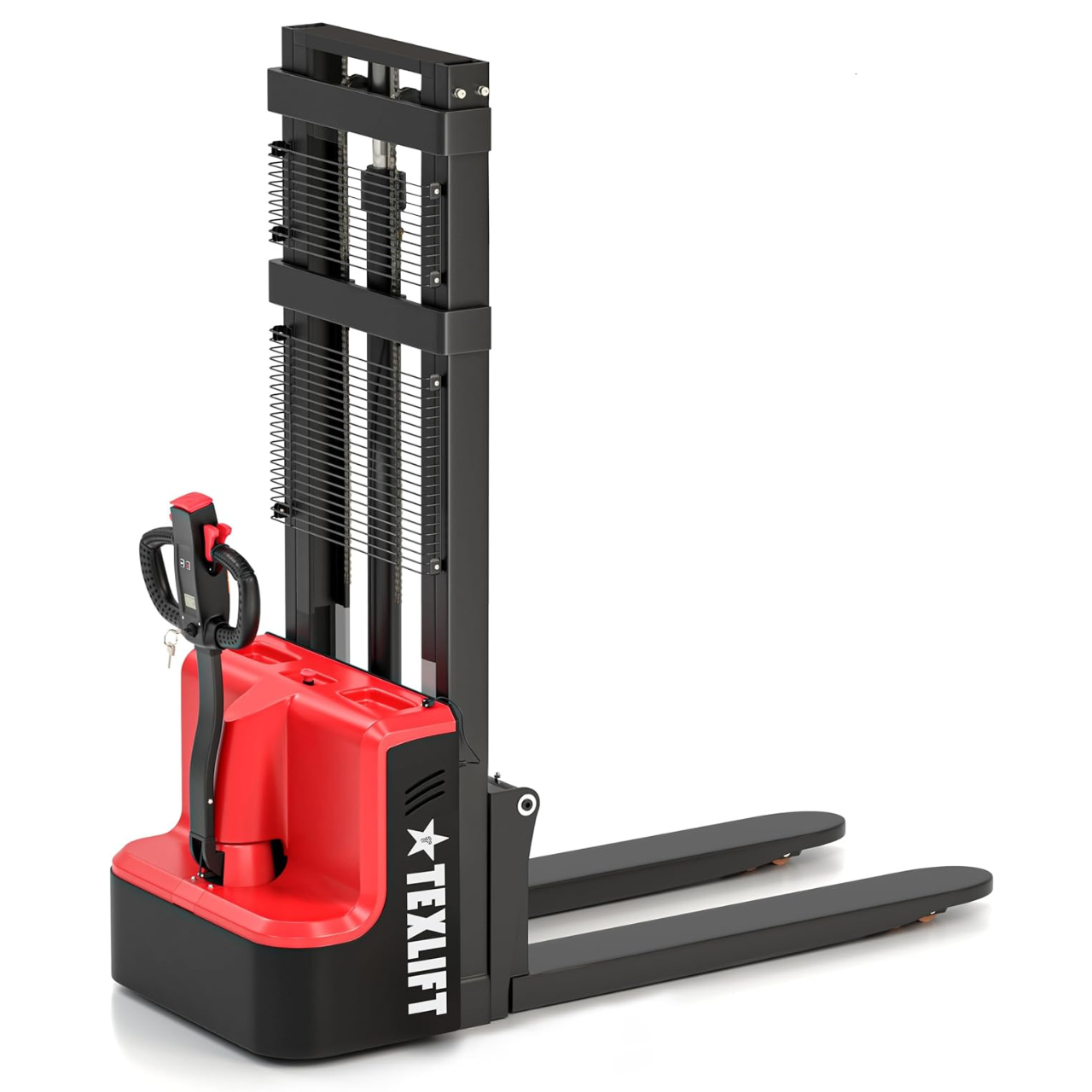 Full Electric Walkie Stacker with Straddle Legs and High Lifting Capacity"