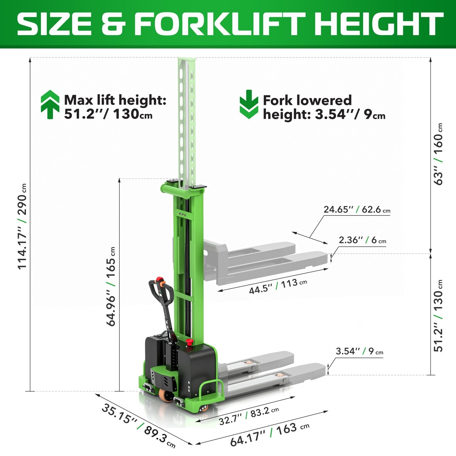 SELF STACKER FULL ELECTRIC 2200LBS (TX-ZTS-22K-FE) -  TEXLIFT