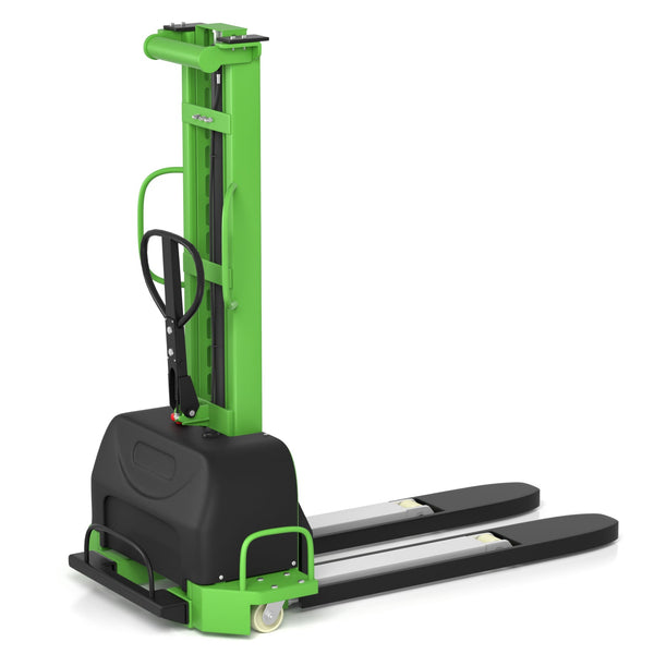 Agile & Efficient 1100Lbs Semi-Electric Self-Stacker – Lightweight & Reliable