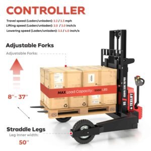 3,300 lb Off-Road Electric Pallet Stacker 7 ft (78 in) Lift | Lithium | US-ESOFR33K 78 PRO - TEXLIFT