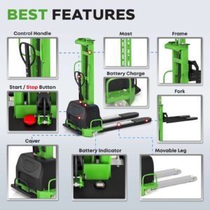 Agile & Efficient 1100 Lbs Semi-Electric Self-Stacker – Lightweight & Reliable - TEXLIFT