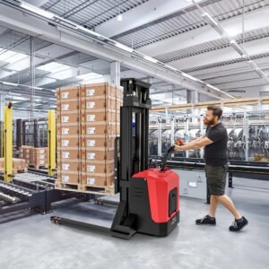 Electric Pallet Stacker Rider Type – 18ft (216 inch) Lift, 3300 lbs, Model US-AS35 216 - TEXLIFT