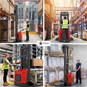Electric Pallet Stacker – Rider Type, 3300 LBS, 12ft (138 inch) Lift, with Straddle Legs - TEXLIFT