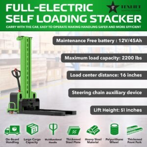 Fully Electric Self-Stacker, 2200 Lbs Capacity – Streamline Your Material Handling - TEXLIFT