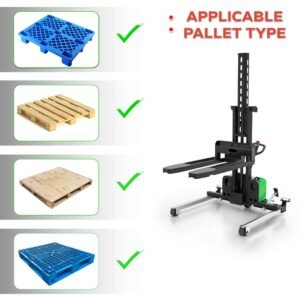 TEXLIFT US-ZTS22K SL – Full Electric Self-Loading Pallet Stacker, 2,200 lbs Capacity, 51” Lift Height - TEXLIFT